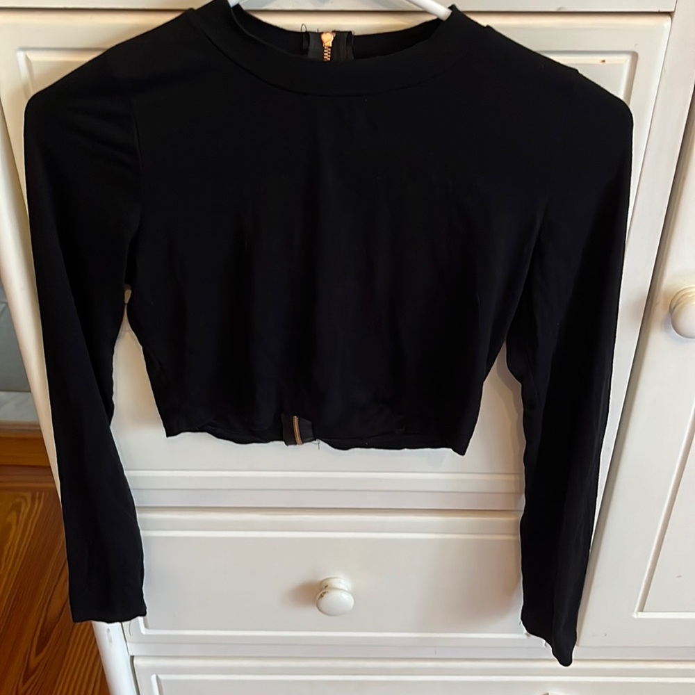 Vintage Havana cotton crop top, size medium black